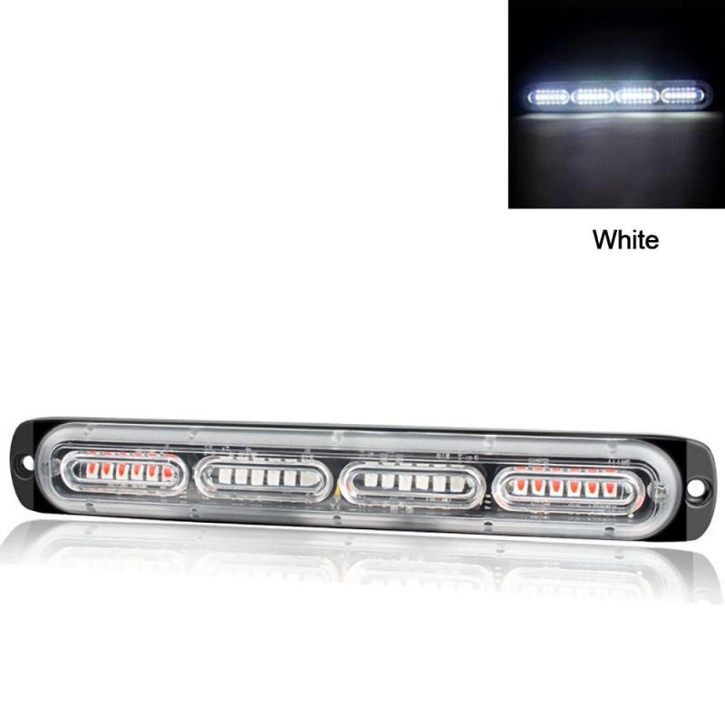 Voiture camion clignotant d'urgence tableau de bord stroboscopique voyant d'avertissement jour en cours d'exécution Flash Police lumières 24 barre de Led Modes clignotants 12V hors route: White