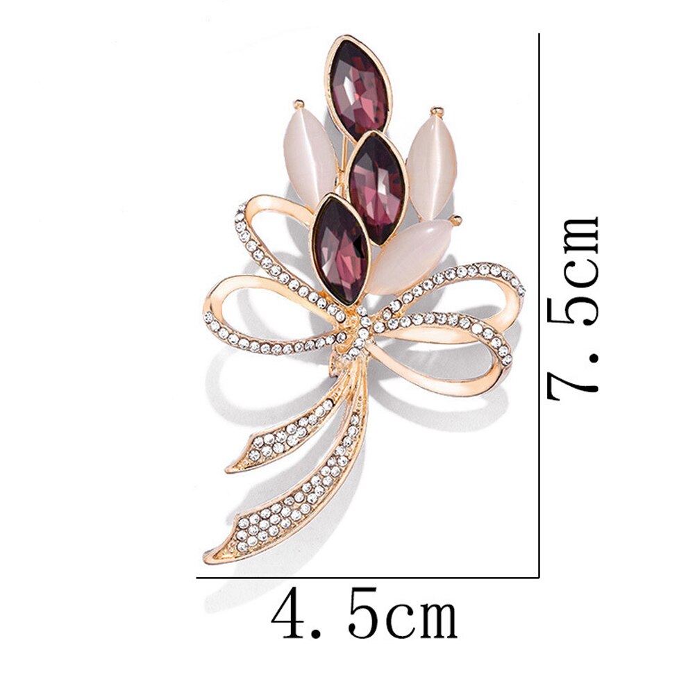 Broche fleur en pierre opale à la , accessoires de vêtement, d'anniversaire pour femmes, broche en strass: Plaqué argent antique