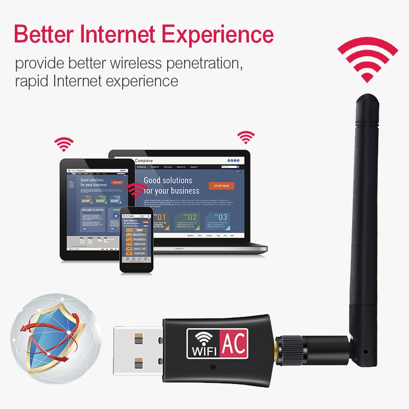 USB computer snelle Draadloze 600Mbps WiFi 2.4G + 5GHz Dual Band AC Wifi Antenne 802.11a/b /g/n Adapter krachtige Wifi Netwerkkaart