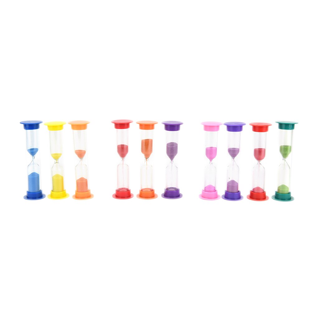 Minuterie en sablier coloré pour enfants (1/2/3 minutes), minuterie pour le sable et le bois pour la cuisine, décoration de la maison