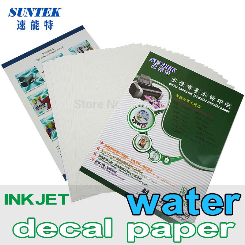 (10 sheets/lot) A4 Inkjet Clear Water Slide Transfer Decal Paper