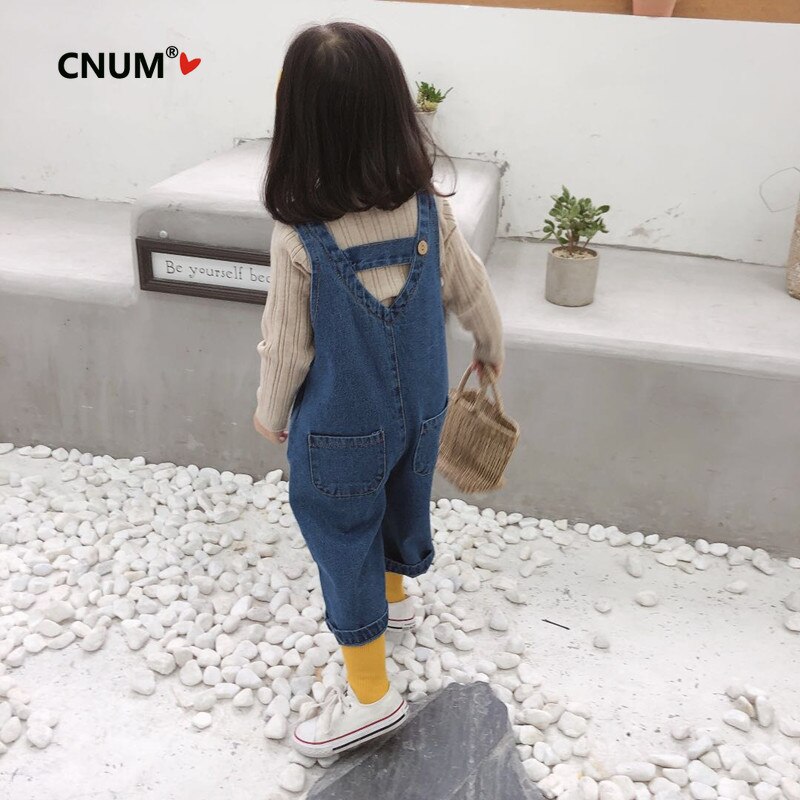 Cnum modieuze peuter kinderen meisjes denim jumpsuit playsuit overalls outfits kinderkostuums herfst