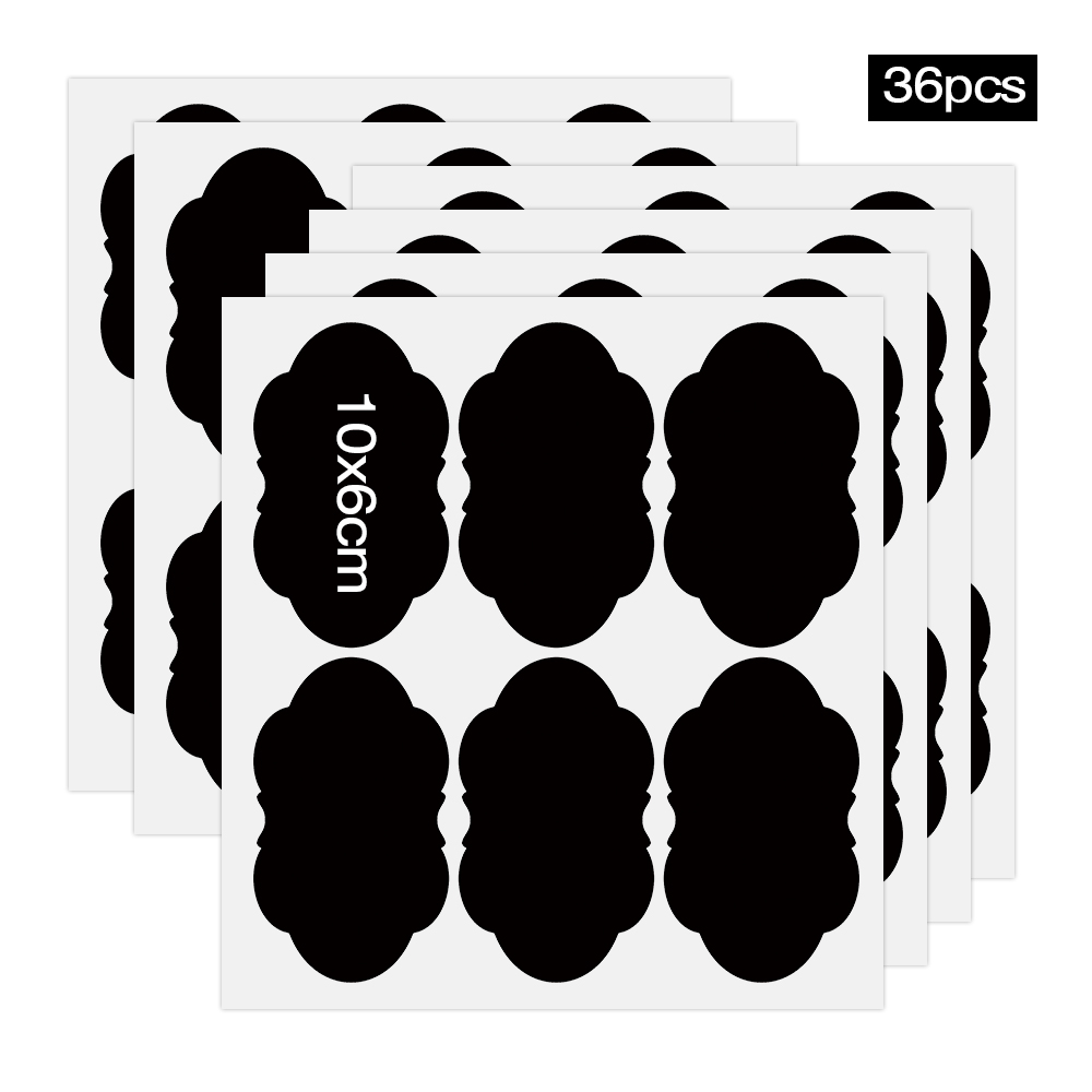 36 sztuk wodoodporne słoiki naklejki słoiki kuchenne na przyprawy etykiety naklejki butelki robić przechowywania naklejki organizator naklejki ścienne tablicowe: HFEP0568