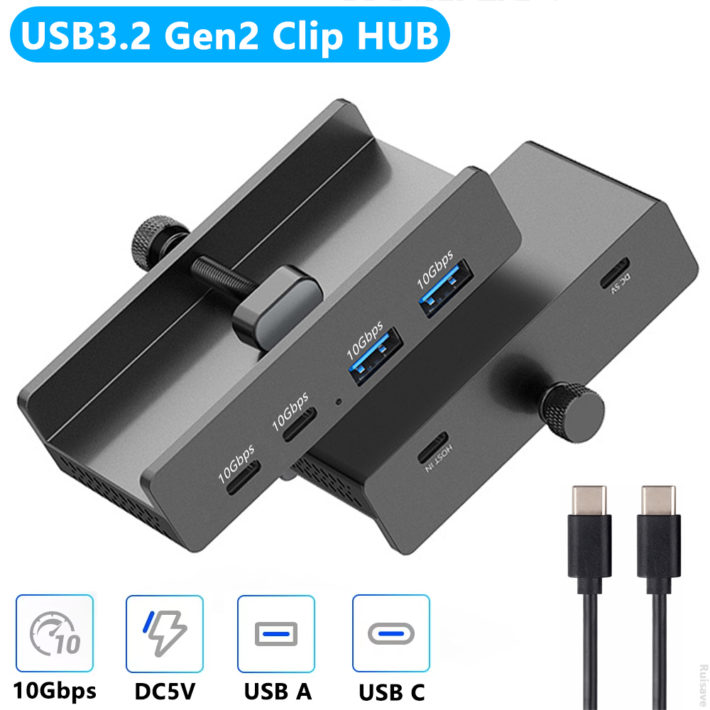10Gbps HUB Clamp Clip USB 3.2 3.0 2.0 Splitter Adapter Zewnętrzna stacja dokująca Multi Do iMac MacbookPro Akcesoria do komputerów stacjonarnych