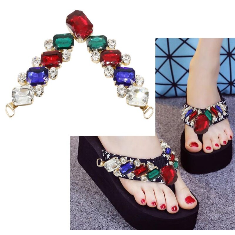1 par 2 stk sko blomster charms pige damer sandalia feminina kvinde sko sandaler klipklapper strand hjemmesko blomster charme