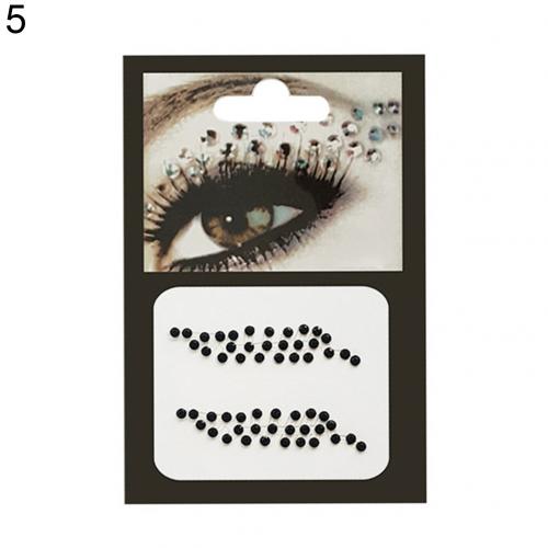 Kropp ansikte smink tillfällig glitter ögon klistermärken diy nail art strass dekor: 5