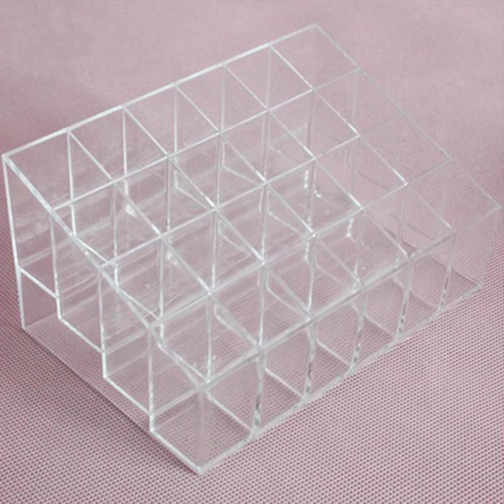 24 Grid Lipstick Houder Plastic Cosmetische Organisator Lipsticks Display Rack Draagbare Make Storage Box: transparent