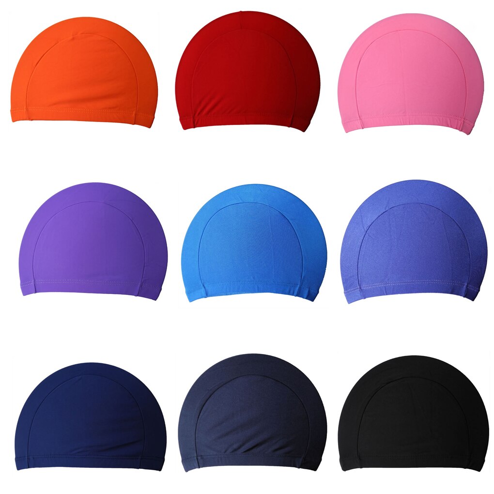 Elastische Polyester Doek Stof Beschermen Oren Lange Haar Sport Zwemmen Zwembad Hoed Badmuts Voor Mannen & Vrouwen Volwassenen