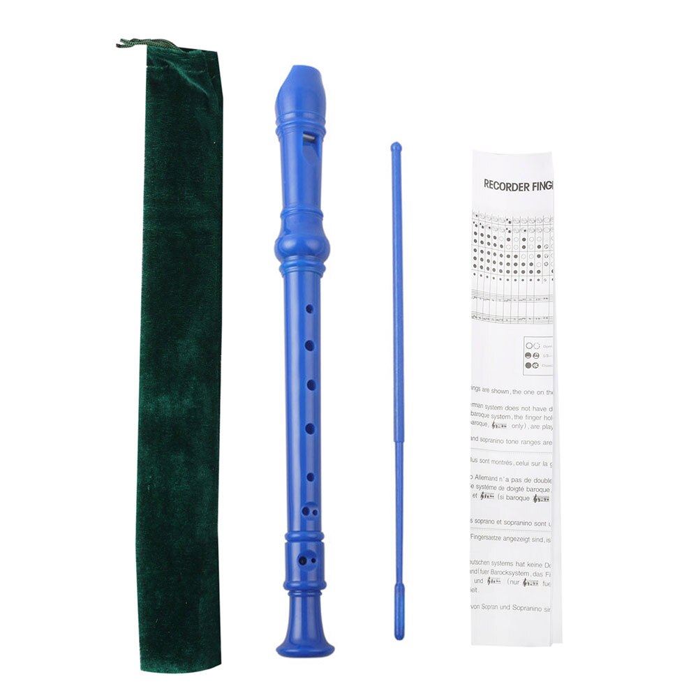 8 Holes Soprano Recorder Long Flute Instrument for Children Educational Musical Tool Kids Beginners Soprano Recorder Woodwind: Blue