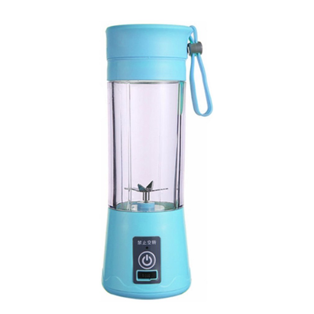 380ml Portable Juicer Electric USB Rechargeable Smoothie Blender Machine Mixer Mini Juice Cup Maker fast Blenders food processor: 4 Blades Blue