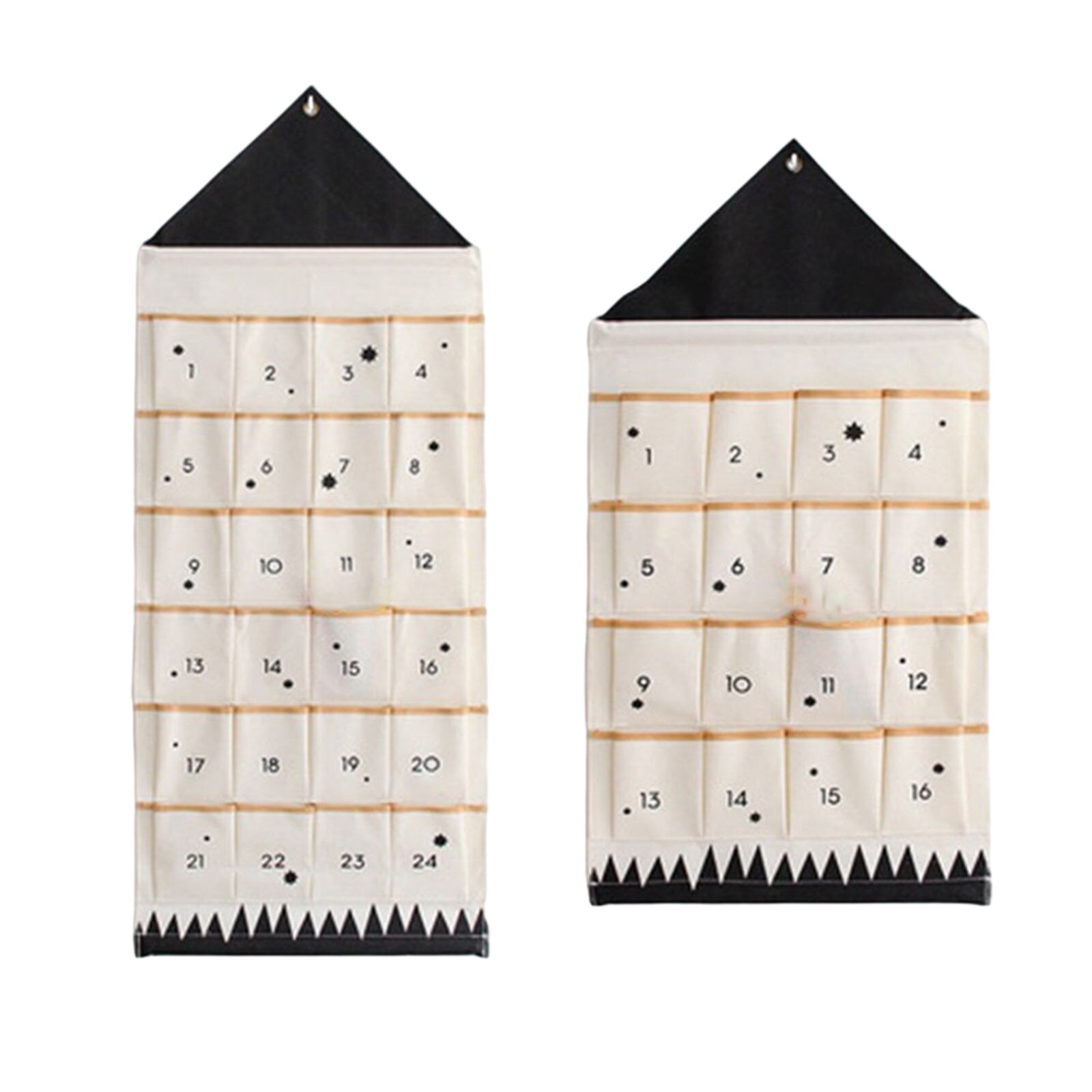 Christmas Advent Calendar Reusable Hanging Bag with Pockets Wall Hanging Fillable Christmas Calendar for Xmas Year Hanging