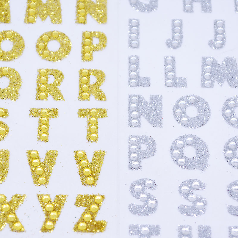 2sheet 26 English Letter alphabet PVC Shine Sticker For DIY Handmade Scrapbooking Sticker Decoration Kids Diary Stickers