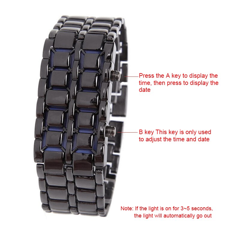 Montre-bracelet numérique binaire LED pour Couple, accessoire de , , FEA889