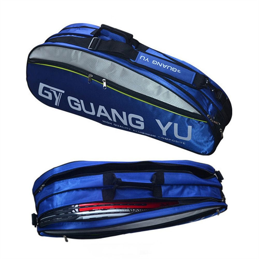 Big Capacity Badminton Racket Bag Single Shoulder 4 To 6 Racquet Tennis Racket Bag Nylon Double Handle Shuttlecock Bag
