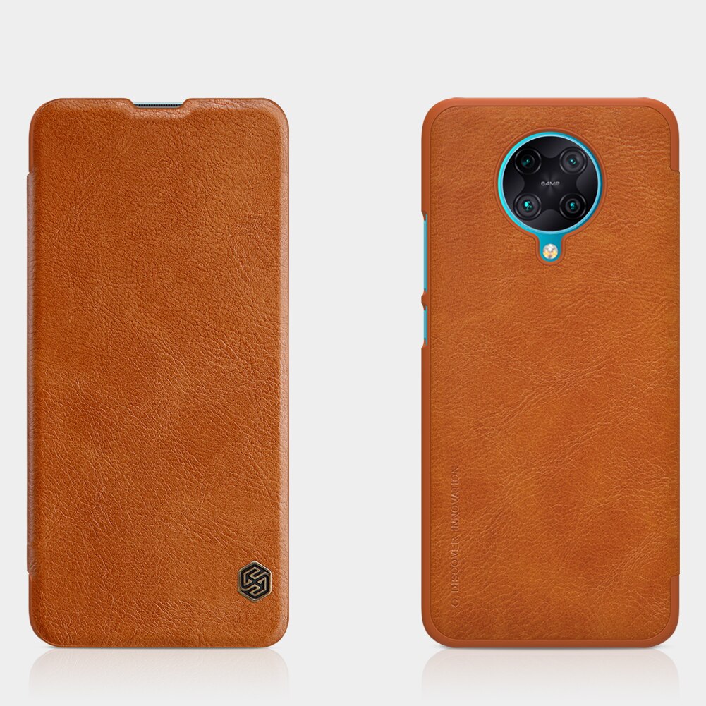 Nillkin Case for Xiaomi Pocophone F2 Pro / POCO X3 NFC Qin Series PU Leather Flip Cover For Xiaomi Redmi K30 Pro Case: for POCO X3 NFC / brown