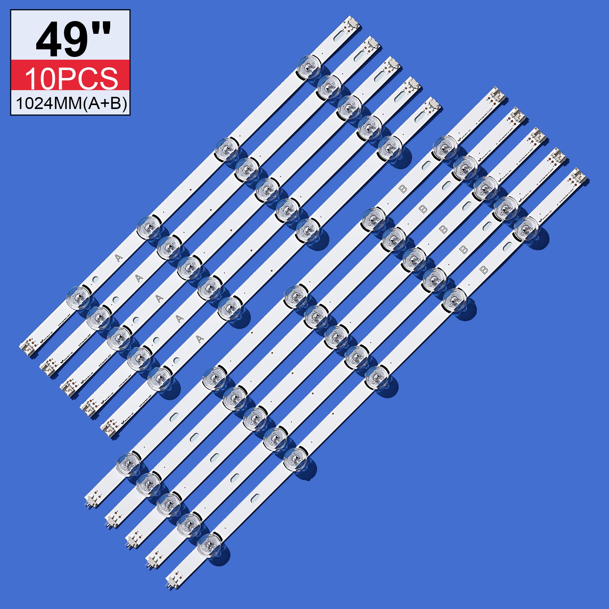 10 PCS/set LED backlgith strip Replacement for LG 49LB5500 LC490DUE Innotek DRT 3.0 49 A B 6916L-1788A 1789A 1944A 1945A