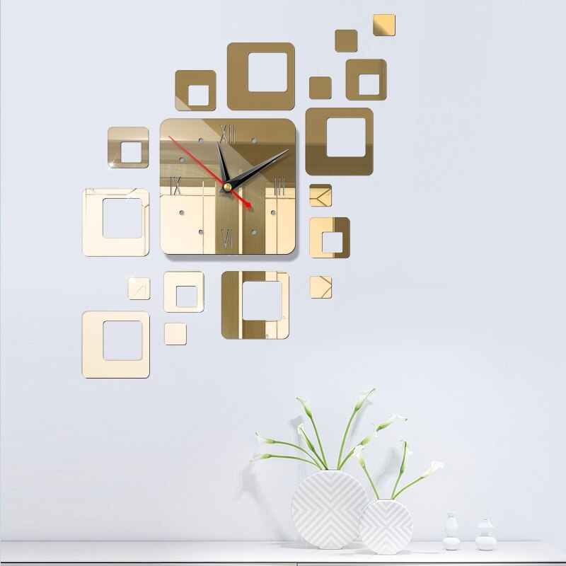 Tijdelijke kwarts wandklok voor kinderkamer decoratie, speciale aanbieding, spiegel acryl klok, moderne horloge stickers