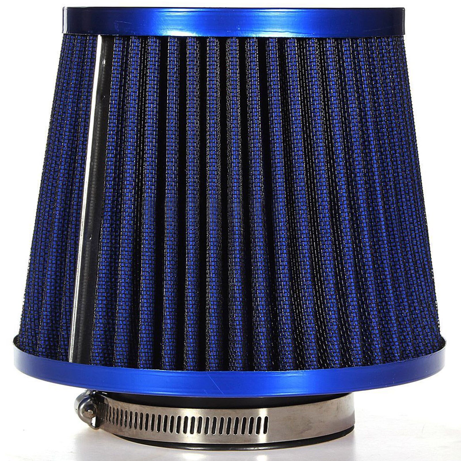 JX-LCLYL Universal Car Air Intake Filter Induction Kit High Power Sports Mesh Cone Blue