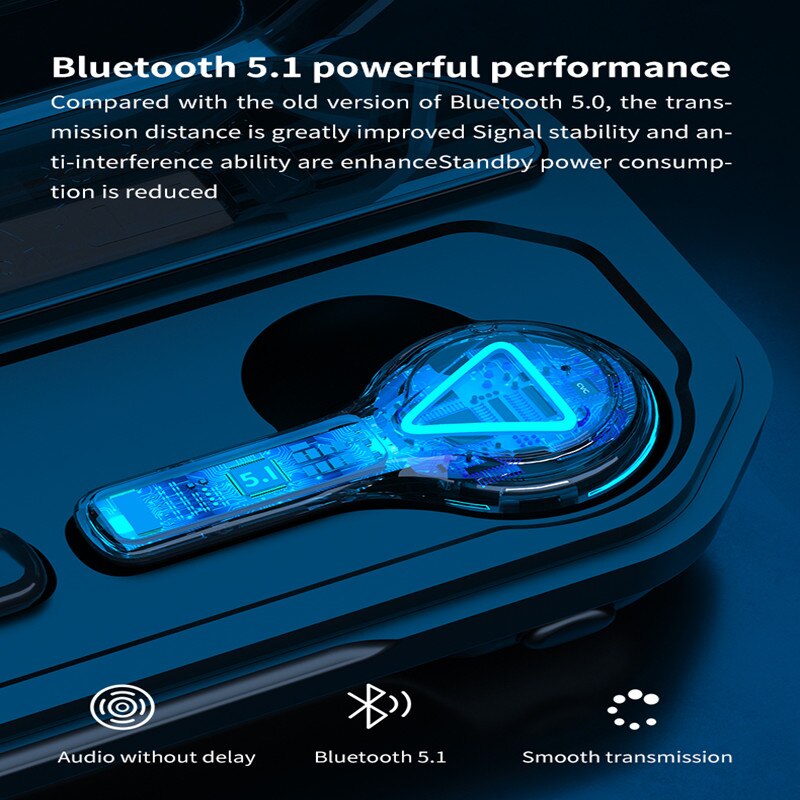 Wireless Headphone Tws Bluetooth 5.1 Kablosuz Kulaklık In Ear Hifi Headset Gamer Fone De Ouvido Via With Microphone Wirless Earp