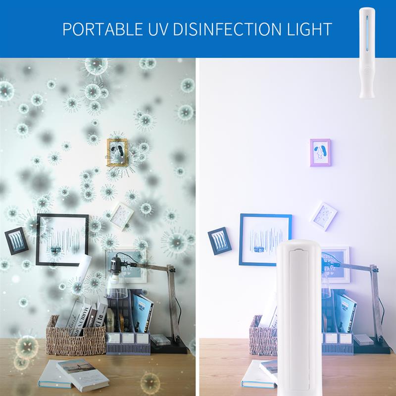 Portable UV Disinfection Light White Shell One Button Operation Disinfection Device Car Fresh Air Anion Purifier Air Freshener