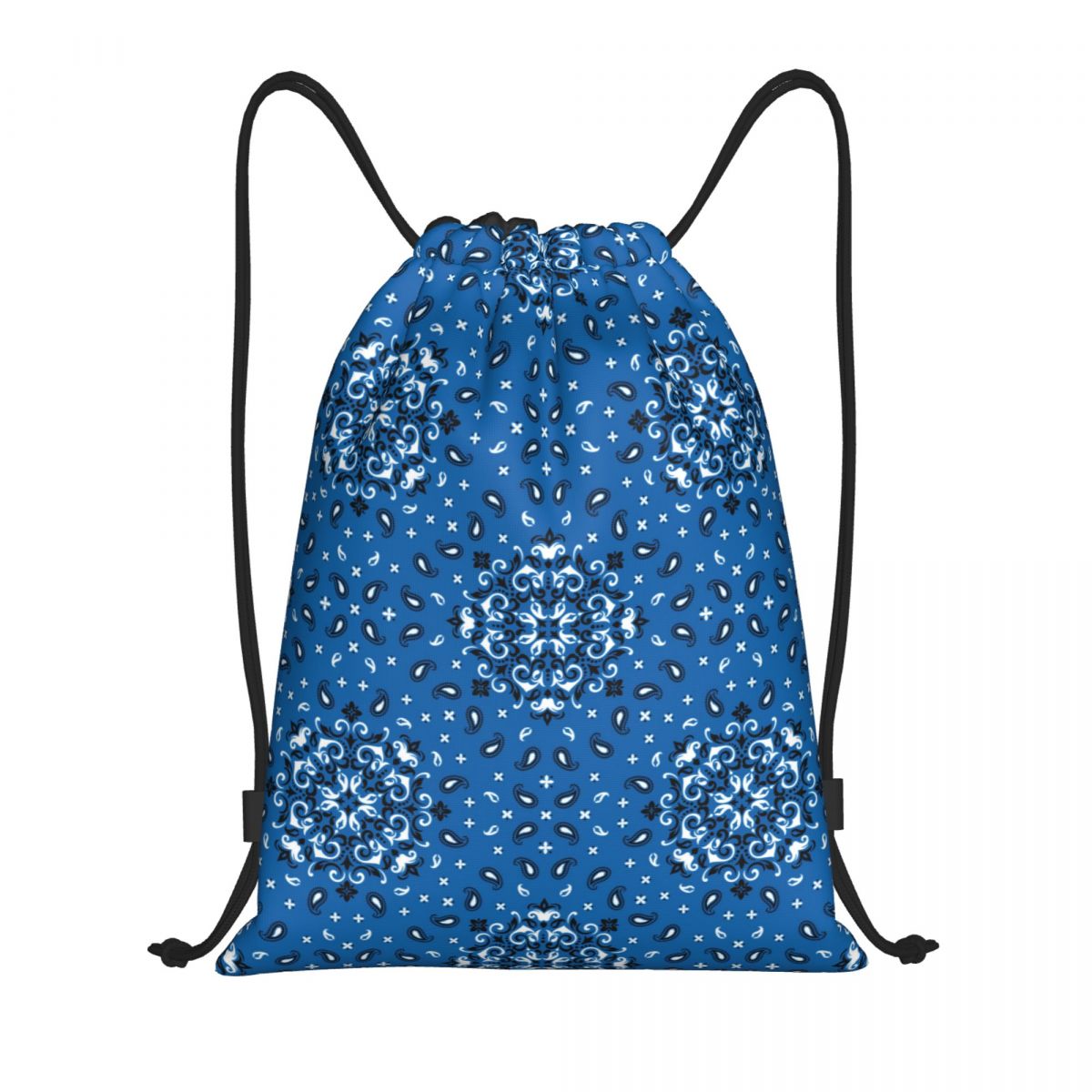 Custom Cool Paisley Bandana Style Drawstring Bags Women Men Lightweight Sports Gym Storage Backpack: Beige