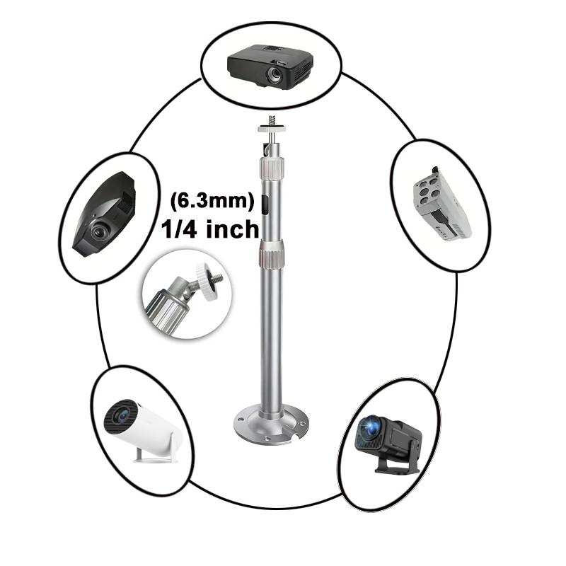 Uniwersalny statyw sufitowy robić projektora z otworem na śrubę 1/4, wysuwany uchwyt ścienny o 360 stopni, odpowiedni robić HY300, HY320mini, HY260 zawodowiec+