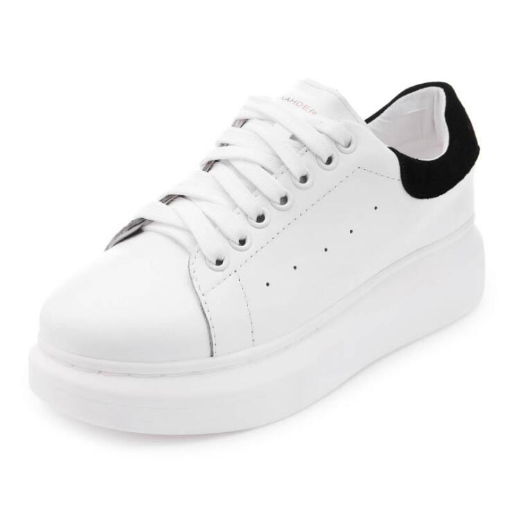 Novedad de primavera otoño , cómodos zapatos transpirables para mujer, zapatos planos de cuero suave de informal para mujer, zapatos blancos de k275: 9