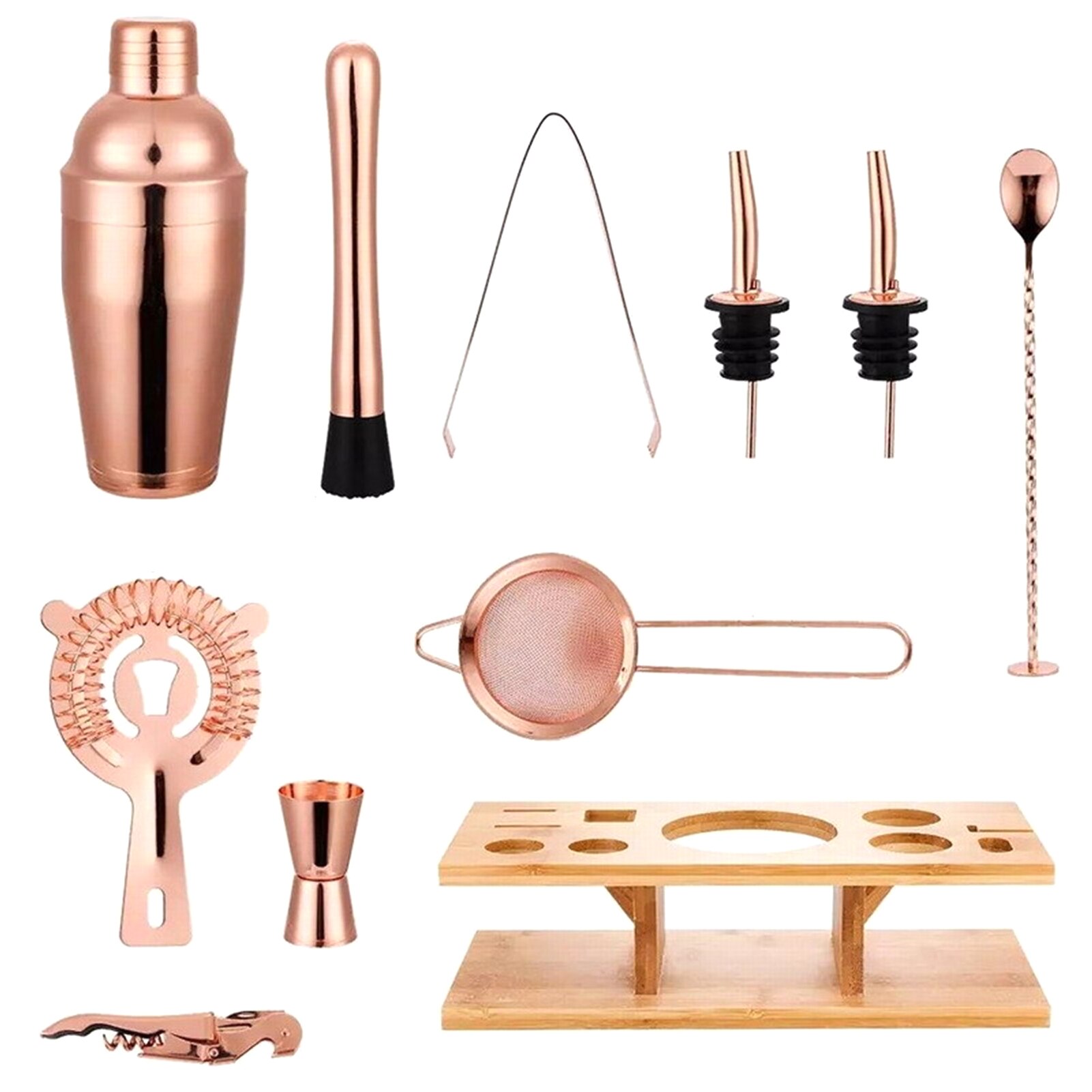 11 Pcs Modern Simple Cocktail Shaker Set Bar Shaker Set Stainless Steel Bartender Kit For Bar Home Party