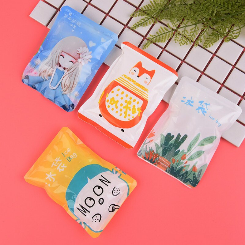 Summer travel portable ice pack cartoon reusable ice bag instant cold cool ice bag Random Color