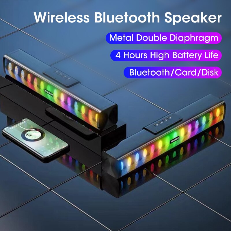 Soundbar Marquee Geluid Tyrant Speaker Kleurrijke Licht Effect Desktop Computer Audio Kleurrijke Subwoofer Bluetooth Speaker