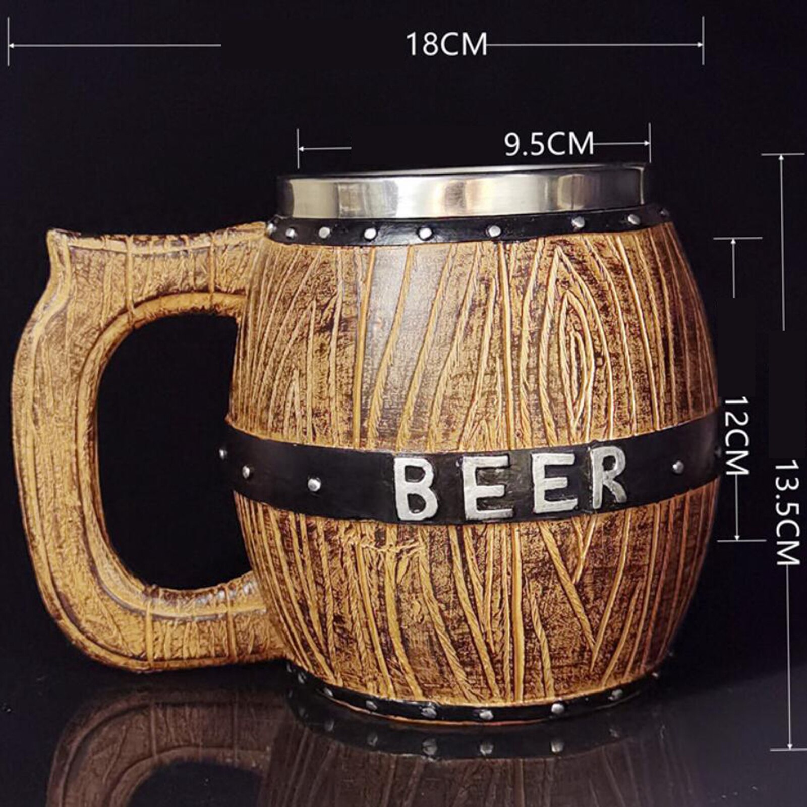 Handmade Beer Mug Stainless Steel Cup Wall Cocktail Mug for Bar Restaurant