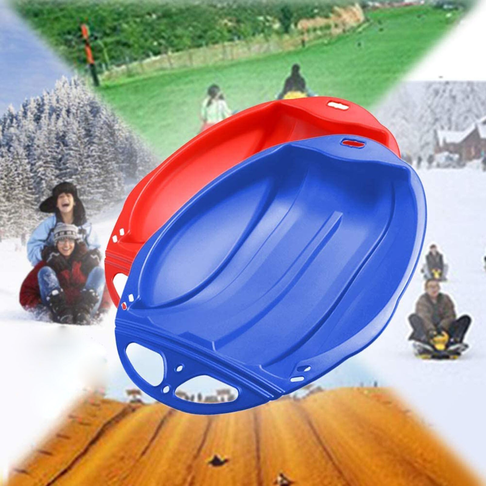 40# Snow Toy Winter Inflatable Ski Circle Ski Circle With Handle Durable Children Adult Snow Tube Skiing Thickened Floated Sled