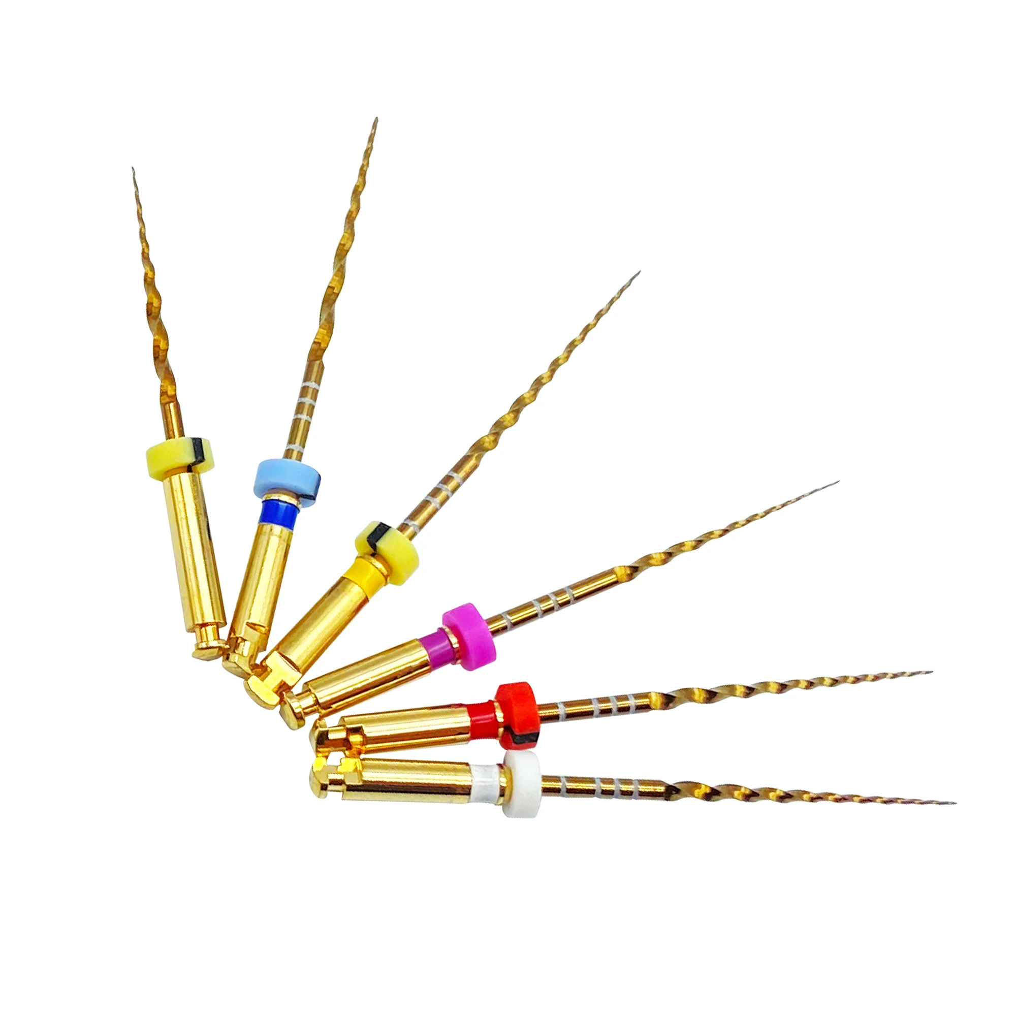 Dental Gold Flexible Files Endo Rotary Files Golden Endodontic Files 19/21/25mm Nickel Titainium Dentistry Root Canal Material