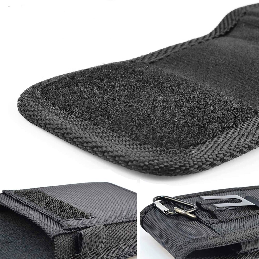 Custodia universale per uomo con Clip per cintura custodia per marsupio custodia in Nylon custodia protettiva per telefono verticale con supporto per carta Clip in metallo