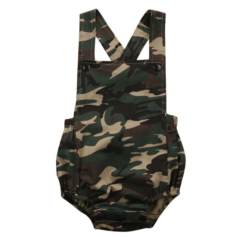 Sommer Neugeborenen Baby Junge Mädchen Beiläufige Bodysuit Infant Kinder Camo Drucken Overall Kind Sleeveless Outfits