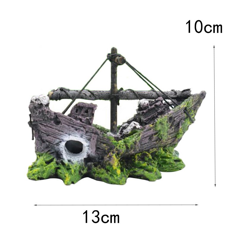 Fish Tank Landscaping Pirate Ships Resin Ship Decorations Suitable for Aquarium Fish Ships: cruciform ship