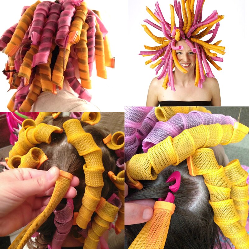 8 Different sizes 18pcs/set plastic hair rollers magic Snail Shape roller Soft Hair Curlers