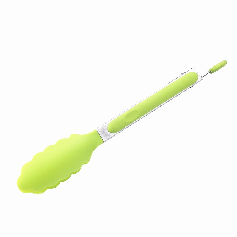 Siliconen Keuken Tang Roestvrij Kok Salade Serveren Bbq Tong Voor Bakken Anti Warmte Clip Gebak Klem Tang Koken Tools Gadget: Green