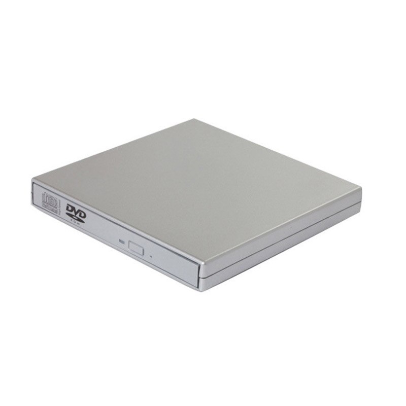 Ekstern dvd-stasjon usb 2.0 høyhastighets dvd-rom-spiller cd-rw-brenner ekstern optisk stasjon for stasjonære bærbare windows: Grå