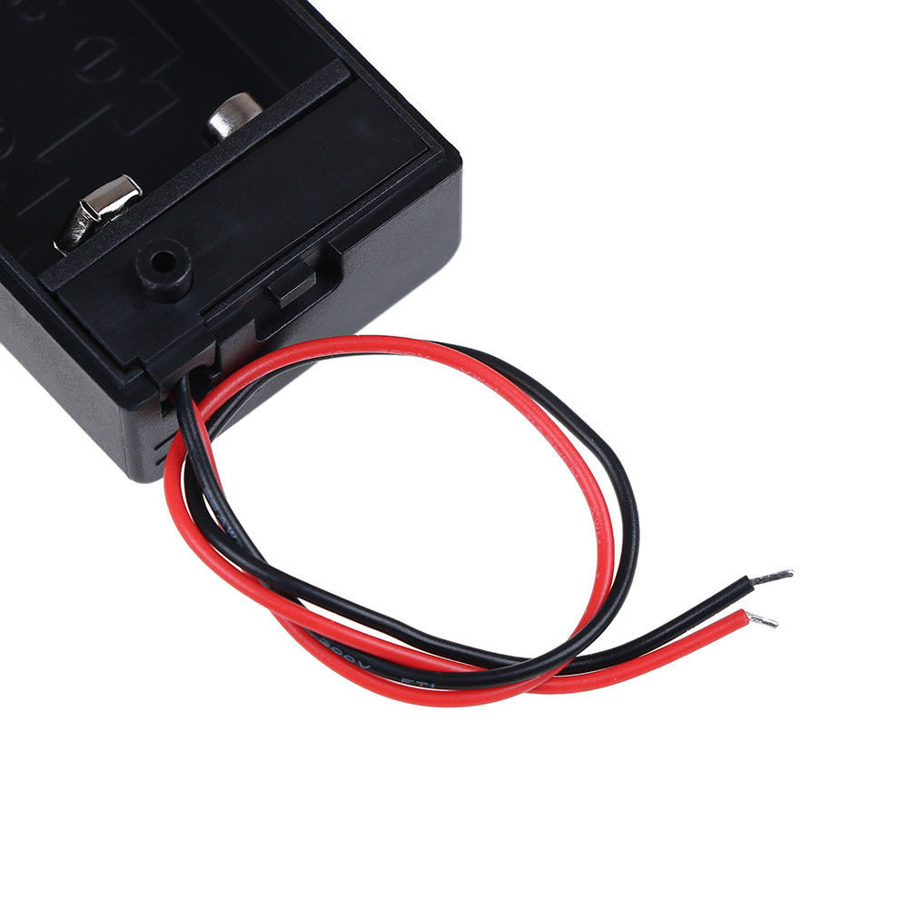 1pc 9V Battery Storage Case Plastic Box Holder With Leads ON/OFF switch cover
