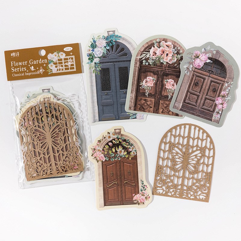 Juego de 15 piezas de Material de ventana de celosía Vintage, papeles decorativos para álbumes de recortes de Collage y proyectos de manualidades DIY: Morado