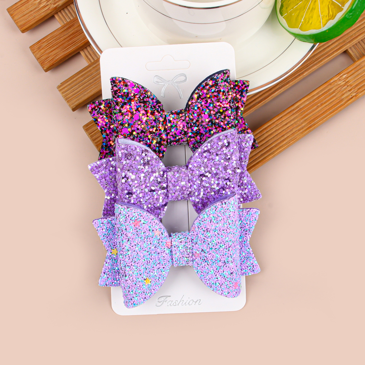 3 uds lazos coloridos para el cabello con Clips lindos 3 ''pelo brillante Bws pasadores de horquilla Clip para el cabello accesorios para el cabello para niños: Rojo