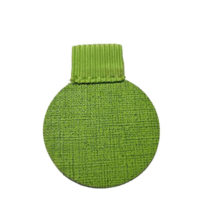 Self-adhesive Leather Pen Holder with Elastic Loop for Notebooks, Journals,Calendars and Planners(8 Colors): round green