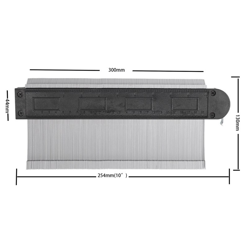 1Pcs 10Inch Contour Gauge Measure Ruler Contour Duplicator for Precise Measurement Tiling Laminate Wood Marking Tool