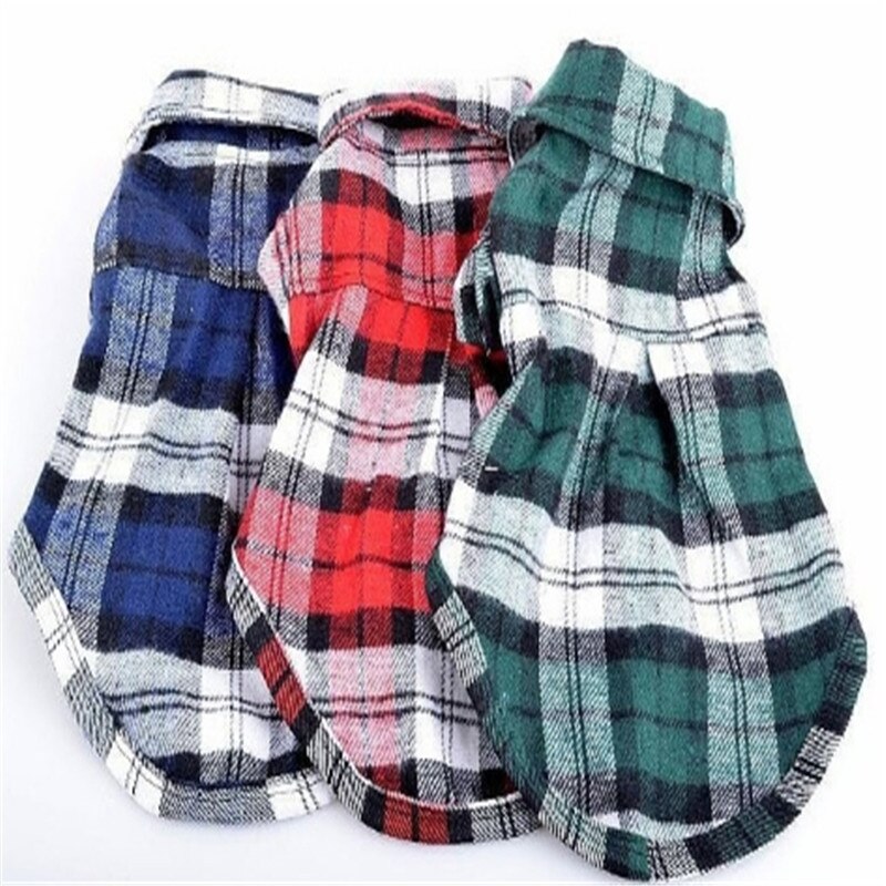 Kingccpet Huisdier Puppy Hond Shirt Vesten Plaid Streep Huisdier T-shirt Katoen Kat Grid Kostuums Hond Zomer Kleding jas Jassen