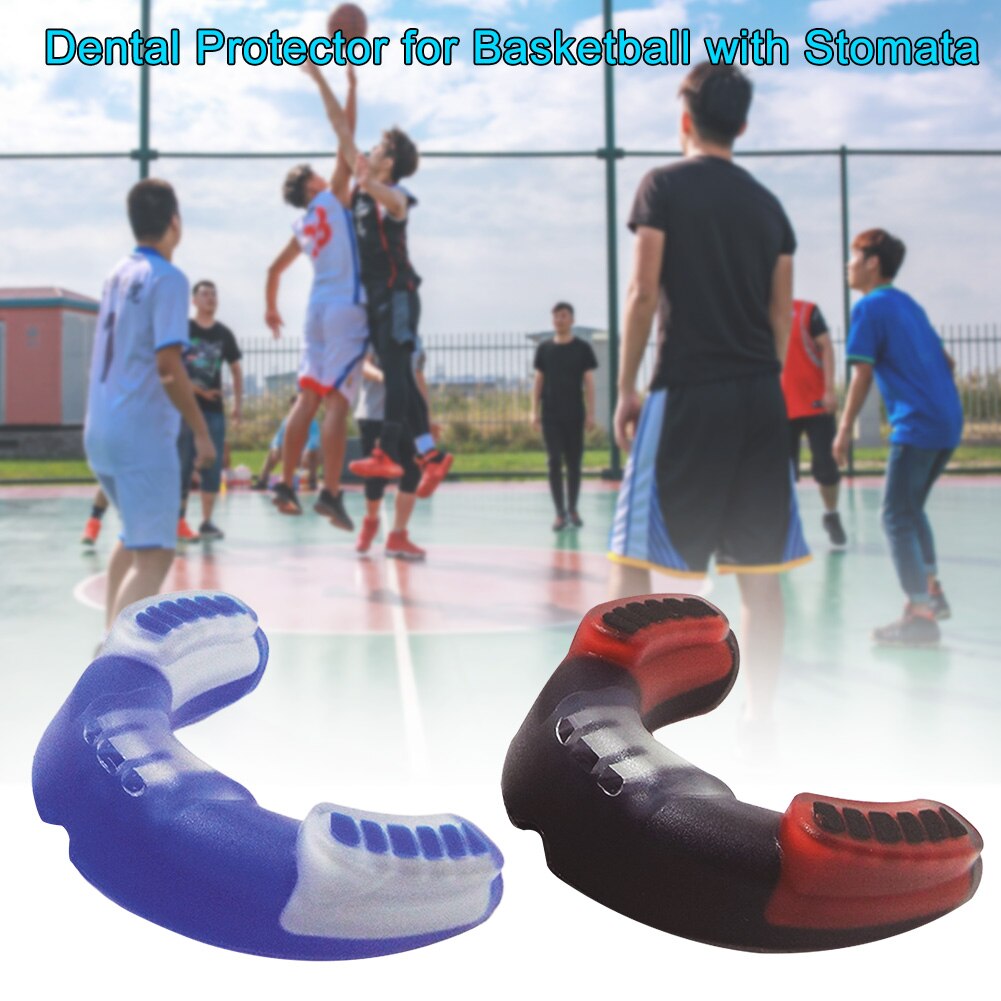 Engrenagem de proteção segurança adultos esportes basquete sanda boca guarda enfermagem dentes cinta protetor único face boxe com flowport