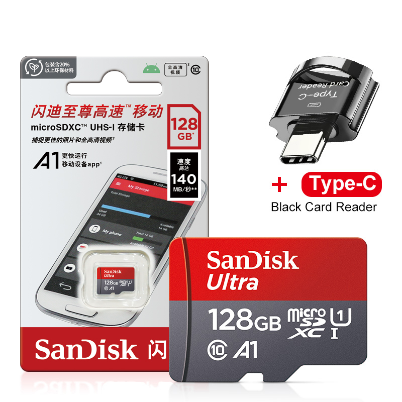 Micro sd 128GB 64GB 32GB 100mb/s TF usb flash memory card microsd 98MB/s class10 for Type-C adapter: 512GB