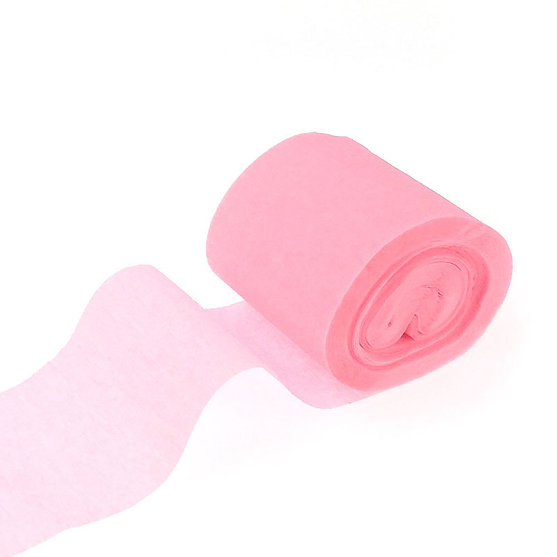 4.5cm*10m Crepe Paper Streamers Paper Garland Backdrops For Wedding Birthday Baby Shower Party DIY Decoration Pinata Material: Light Pink