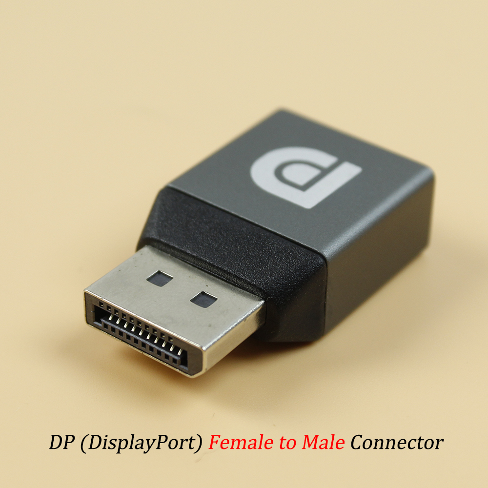 1Pcs Displayport Adapter 8K DP 1.4 Female to Male Extention Coupler Convertor DP 1.4 For DP Cable Extension Transfer For TV: black
