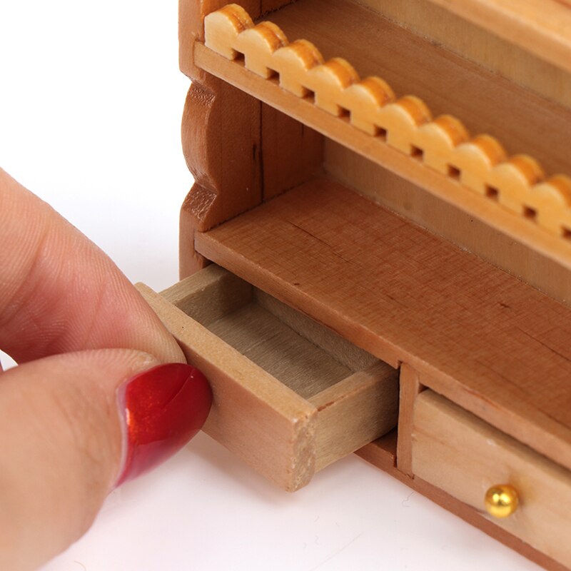 Vendita calda 1/12 Casa Delle Bambole mini mobiletto in Legno A Parete Armadio di Stoccaggio Scaffale Bambola Decorazione